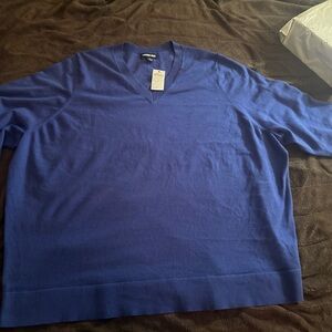 Lands' End Women's V-Neck Sweater - Blue